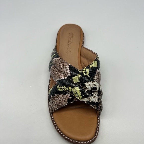 Madewell - The Skyler Colorful Snake Embossed Leather Slide On Sandal Size 6 - Picture 3 of 15